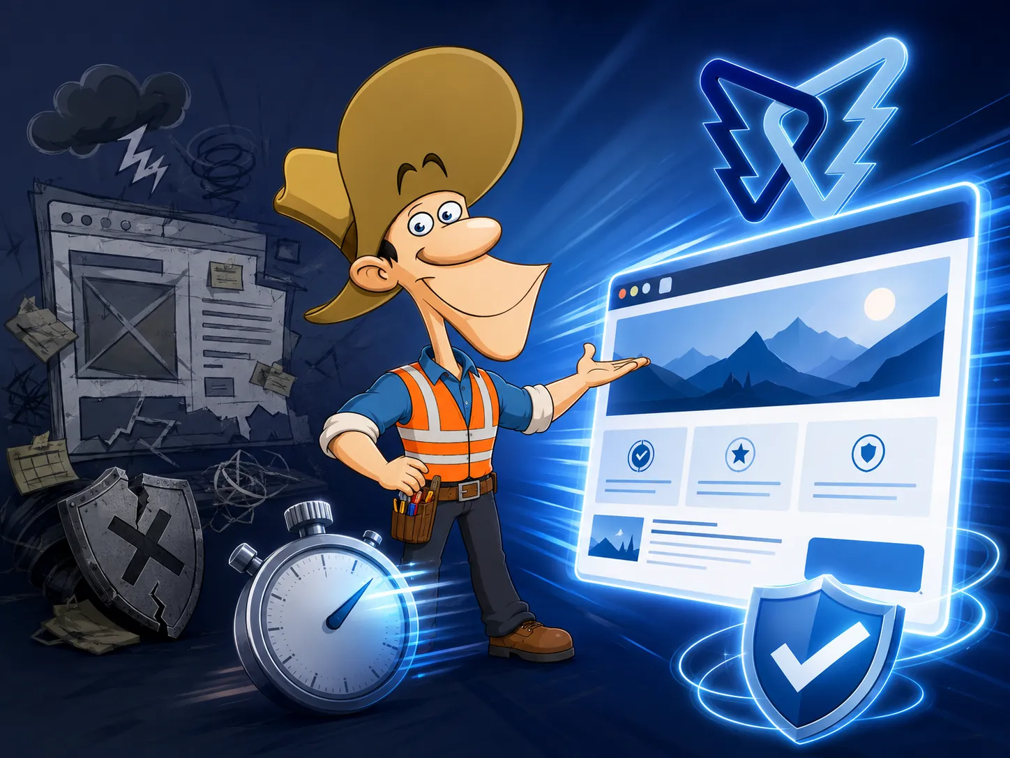 DelosWeb graphic showing web design mistakes that cost leads compared with a fast, trustworthy, and professional website design