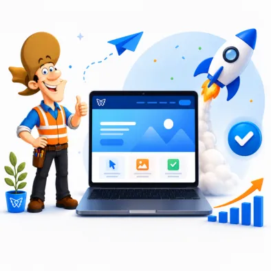 DelosWeb Ready To Go website package featuring a responsive website, launch rocket, and growth tools