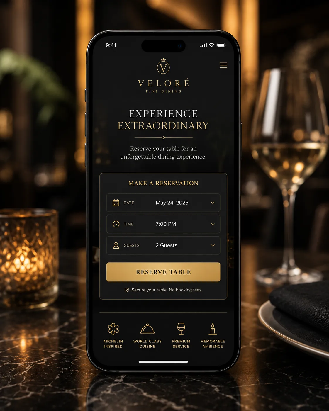 Restaurant reservation website integration