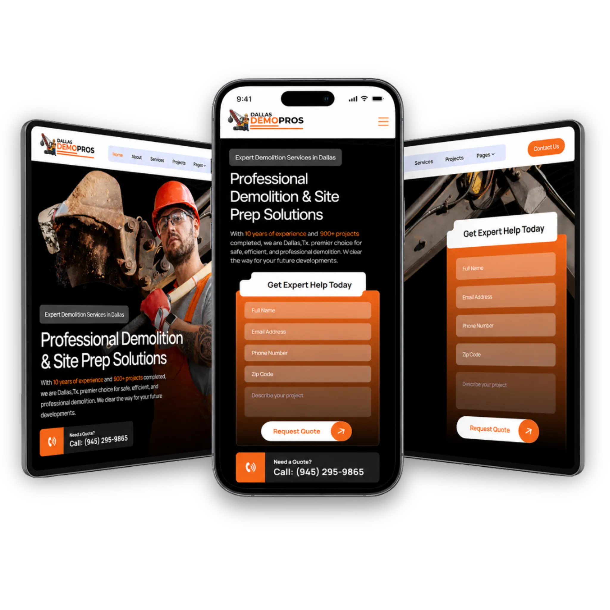 Website design planning for remodeling and construction service pages in Los Angeles and Dallas