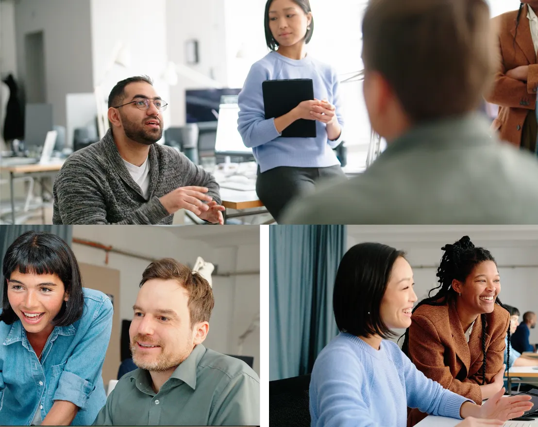 The DelosWeb creative team collaborating on contractor website strategy